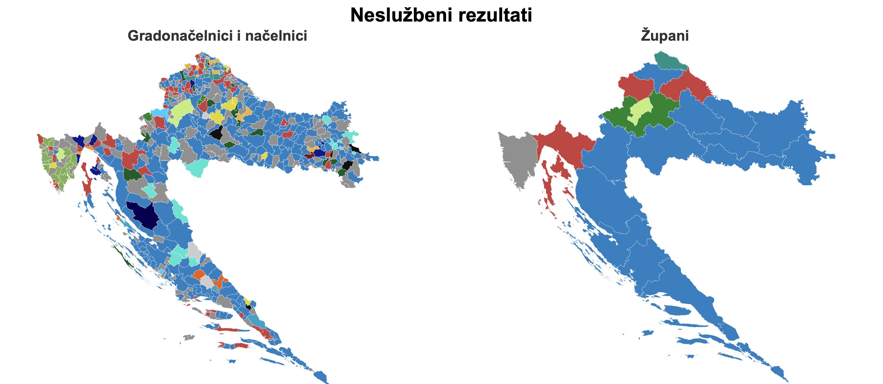 Pretpregled stranice s rezultatima drugog kruga lokalnih izbora